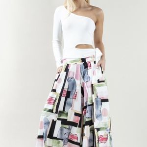 🔥One Shoulder Tie Side Cut Out Top